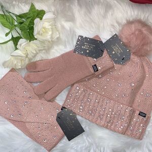 Victoria’s Secret  Holiday 2020  Rhinestone Headband Beanie & Gloves